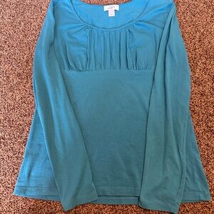 LOFT Teal Long Sleeve Women's Top